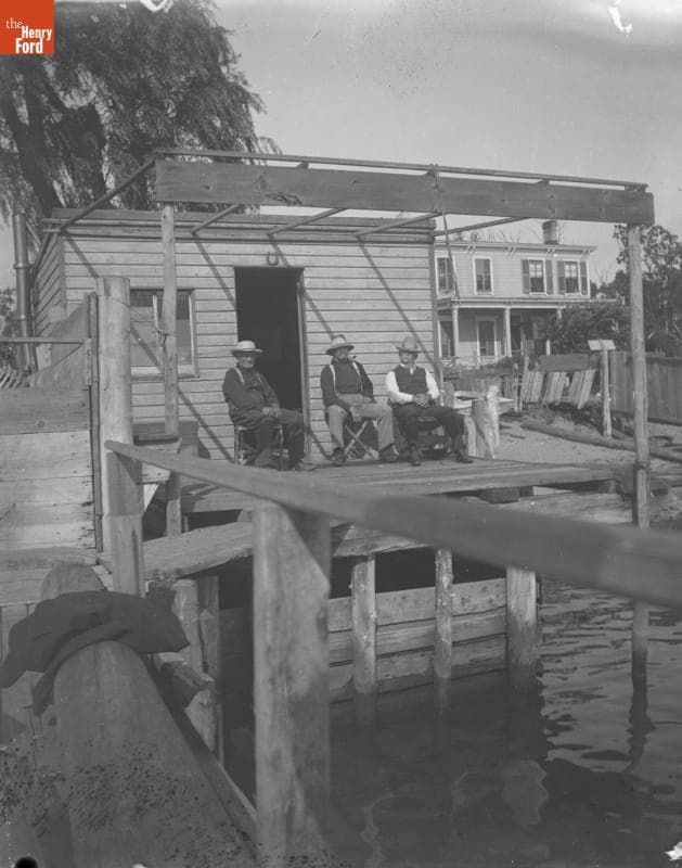 Old Salts on Boathouse, probably Unionville, New York, 1890-1915