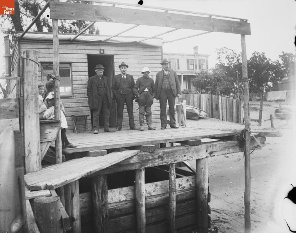Old Salts on Boathouse, probably Unionville, New York, 1890-1915