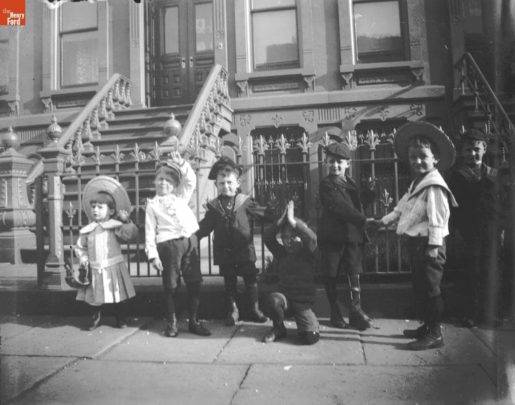 Children Playing "London Bridge," New York, 1890-1915