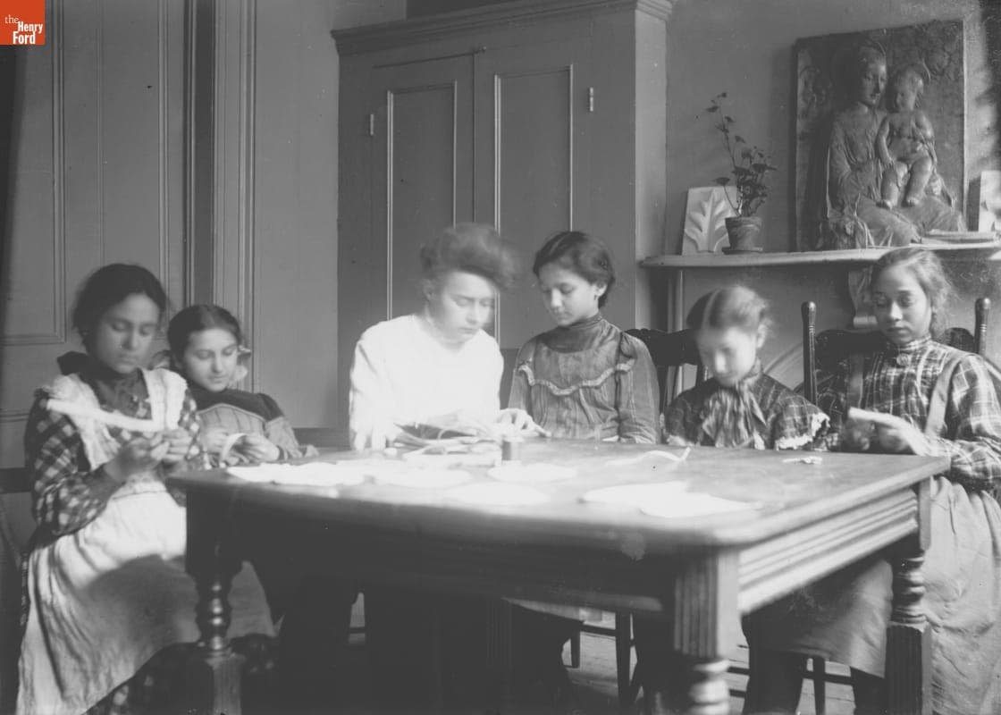 Little Italy House, Girls Making Hats, 1890-1915
