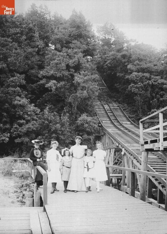 Incline Railroad at Sea Cliff, People Standing on Platform, 1890-1915