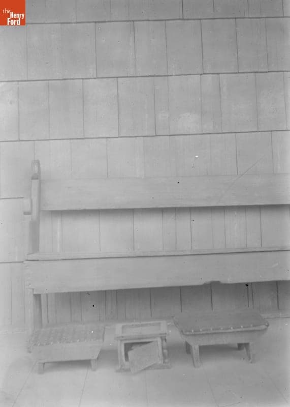 Quaker Church Bench and Footstool (Flushing), 1890-1915
