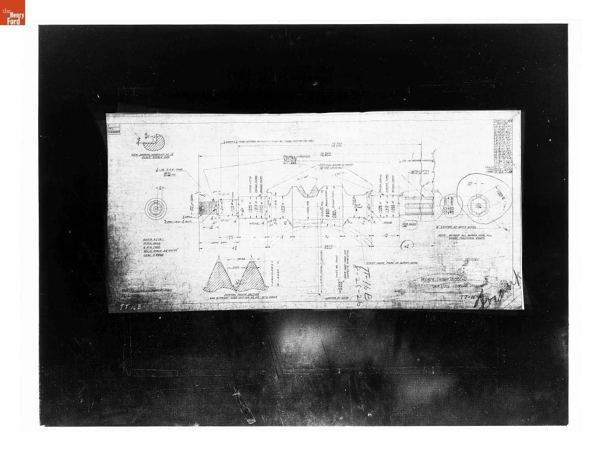 Drawing, "Worm (High Speed)," Ford Model TT Truck, August 26, 1926
