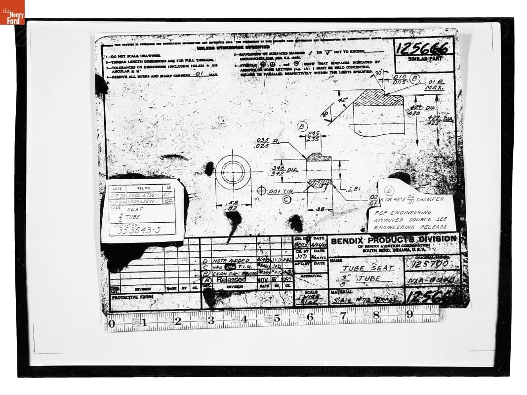 Drawing, "Seat 3/8 Tube," Ford Automobile, March 5, 1954