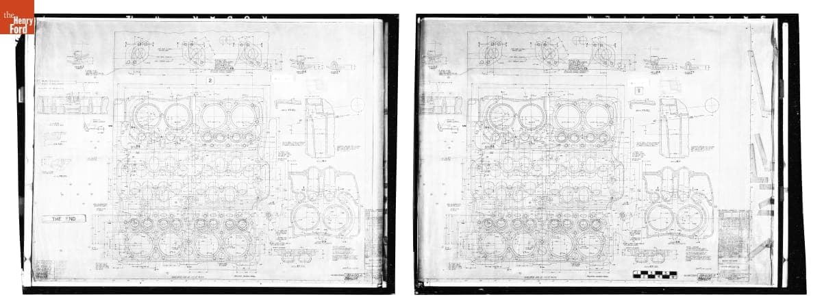 Drawing, "Block - Cylinder, Sheet #1," Ford Flathead V-8 Engine, November 15, 1955