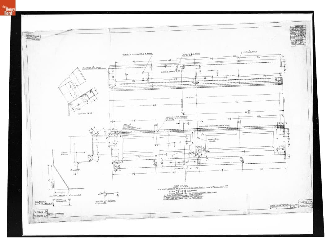 Drawing, "Side Panel," Ford Model TT Truck, January 28, 1927