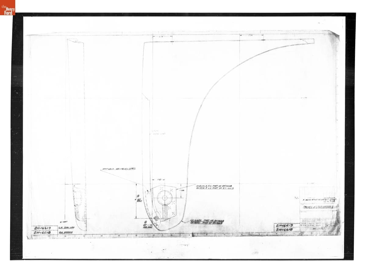 Drawing, "Panel Assy. - Hood Side," Ford 2N Tractor, May 25, 1948