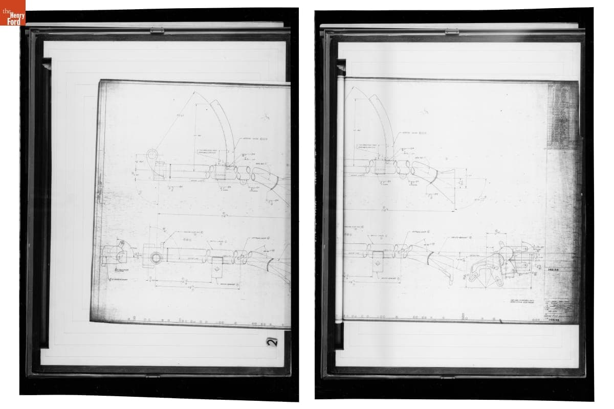 Drawing, Frame and Cup Assembly for Ford Rear Attached Mower Model 14-93, February 27, 1959