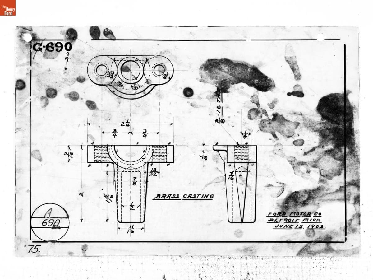 Drawing, Steering Ball Socket, 1903 Ford Model A, June 15, 1903