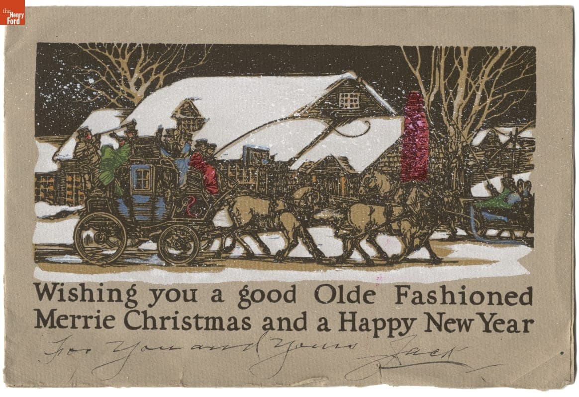 "Wishing You a Good Olde Fashioned Merrie Christmas and a Happy New Year," circa 1925