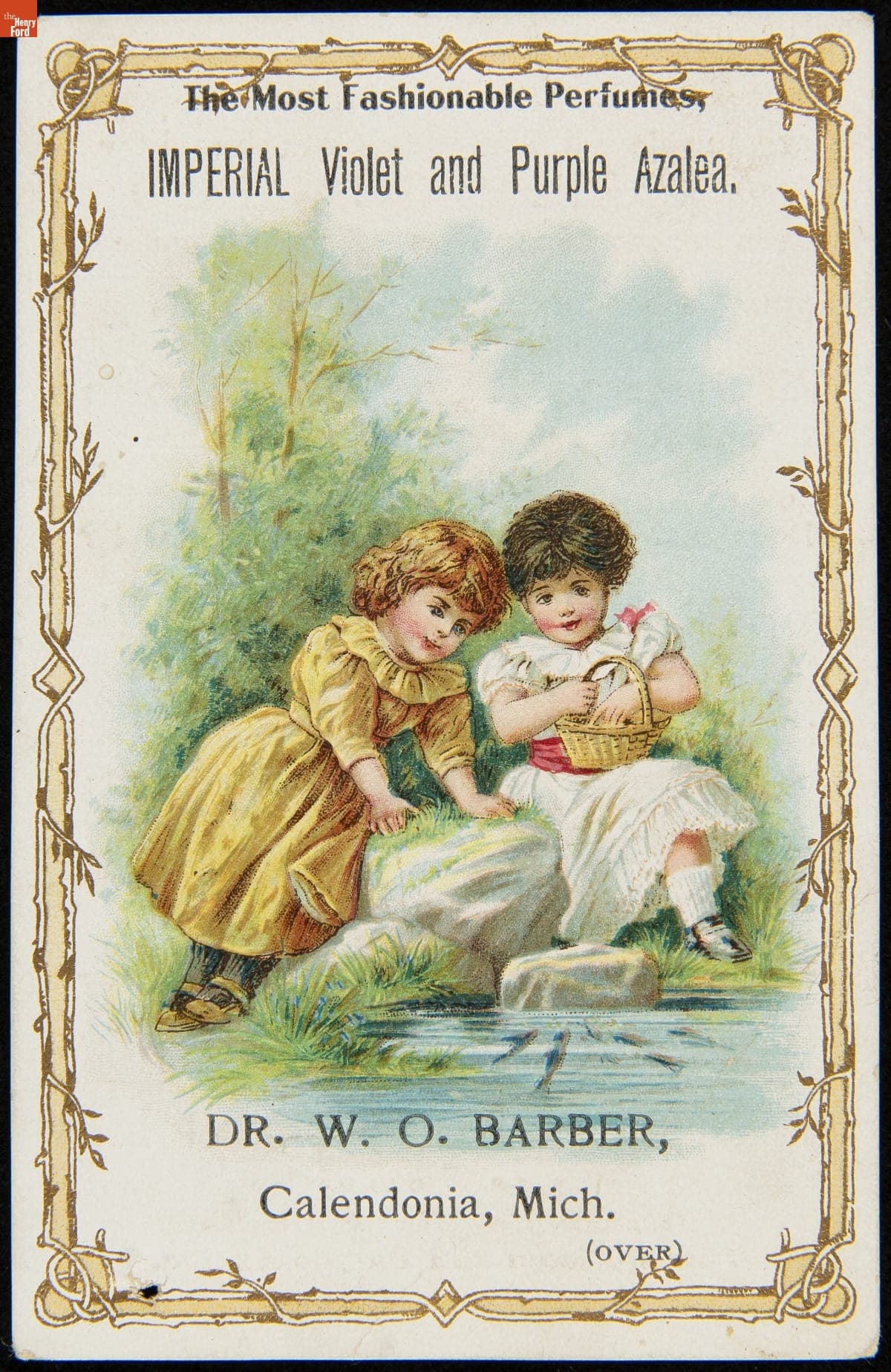 Trade Card for Imperial Violet and Purple Azalea Perfume, Imperial Crown Perfumery Co., 1880-1900