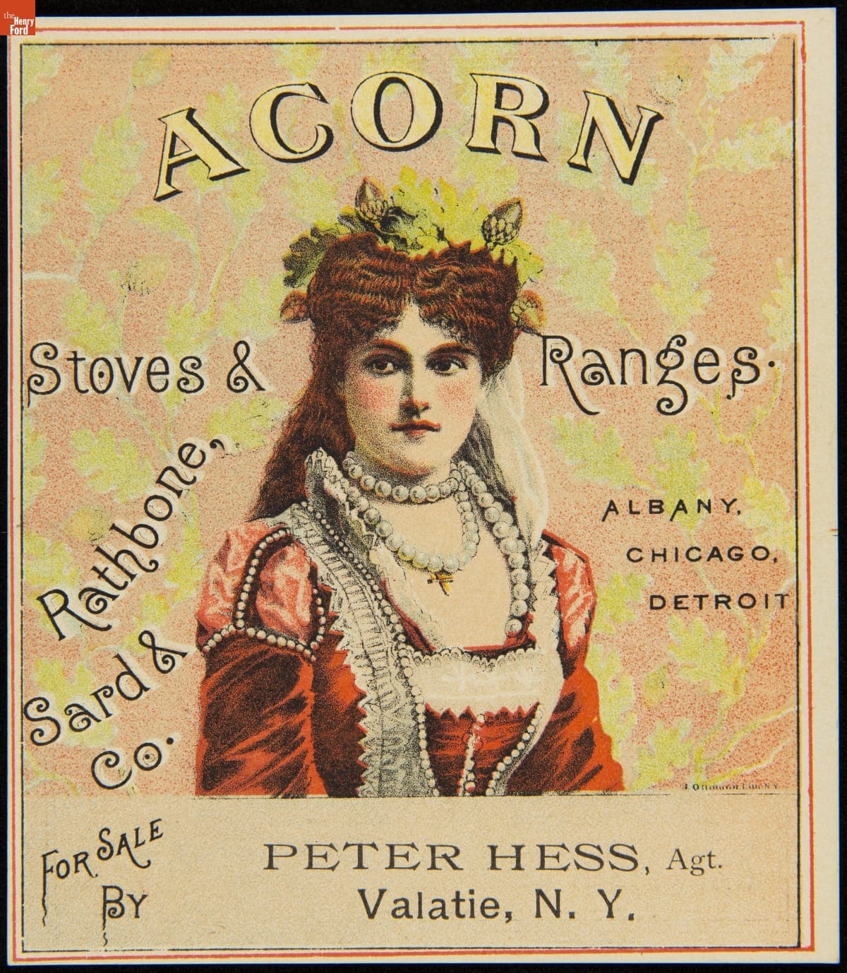 Trade Card for Acron Stoves and Ranges, Rathbone, Sard & Company, 1880-1890
