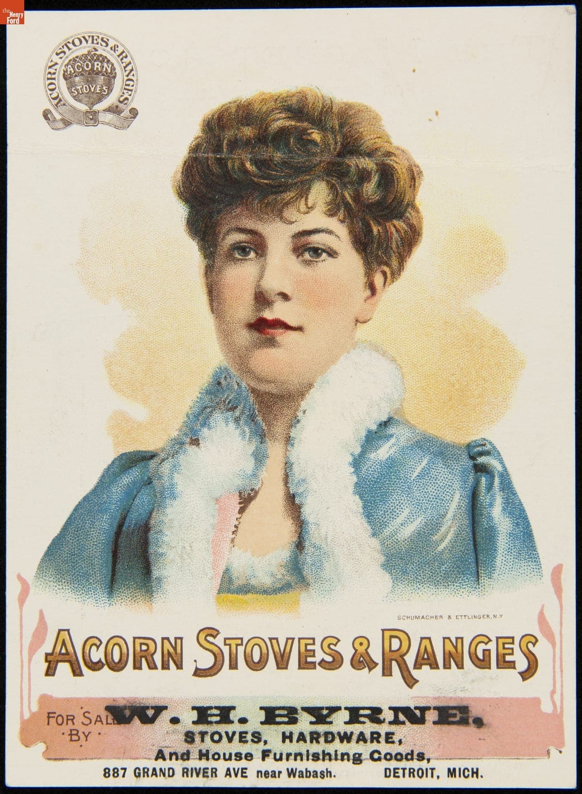 Trade Card for the Magnet Acorn Range, Rathbone, Sard & Co., circa 1891