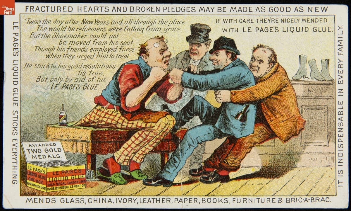 Trade Card for LePage's Glue, Russia Cement Co., 1886-1888