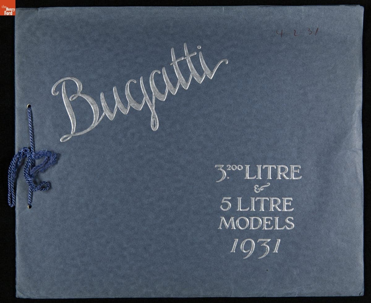 Sales Brochure for 1931 Ettore Bugatti Automobiles