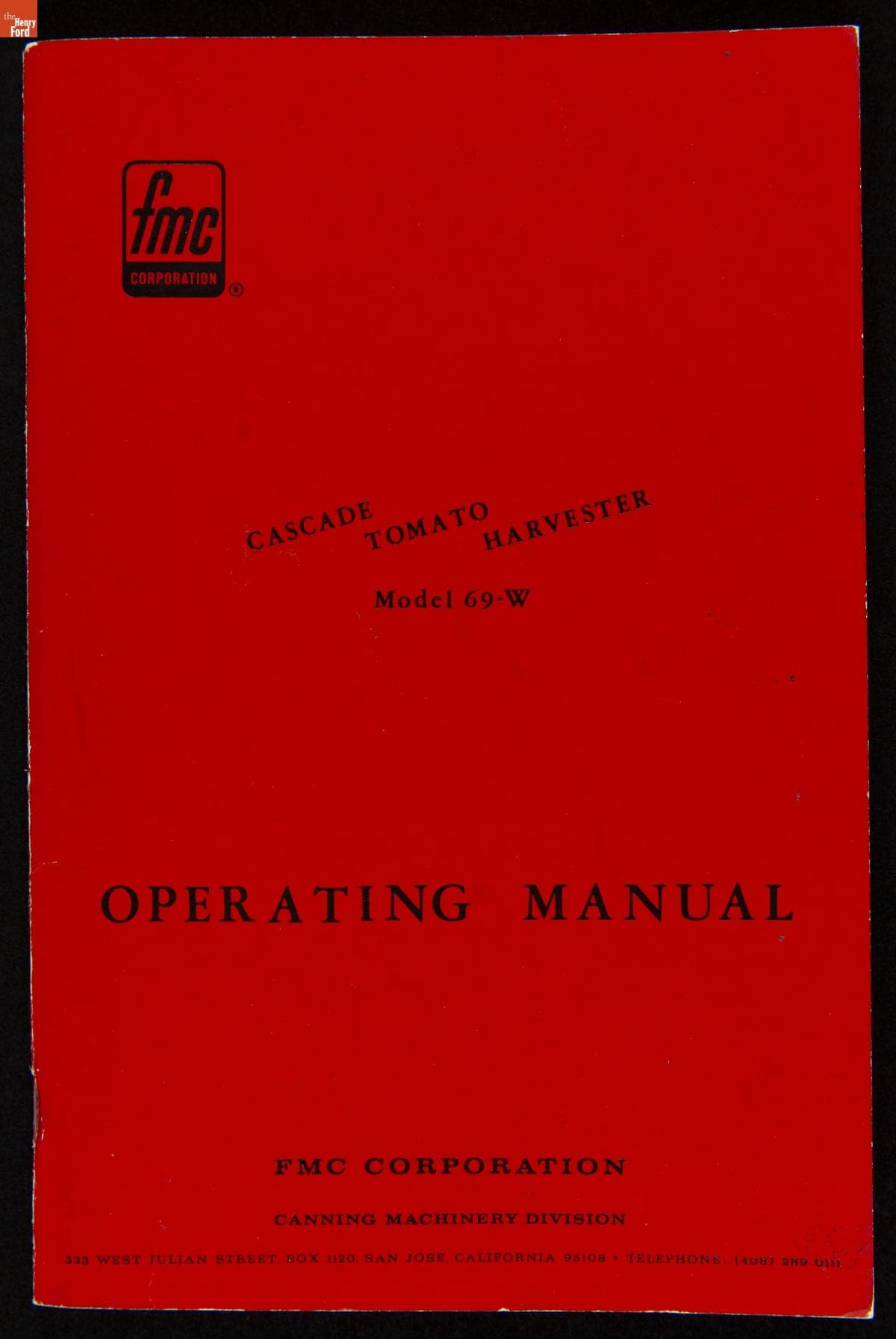 Cascade Tomato Harvester Model 69-W Operating Manual, circa 1966
