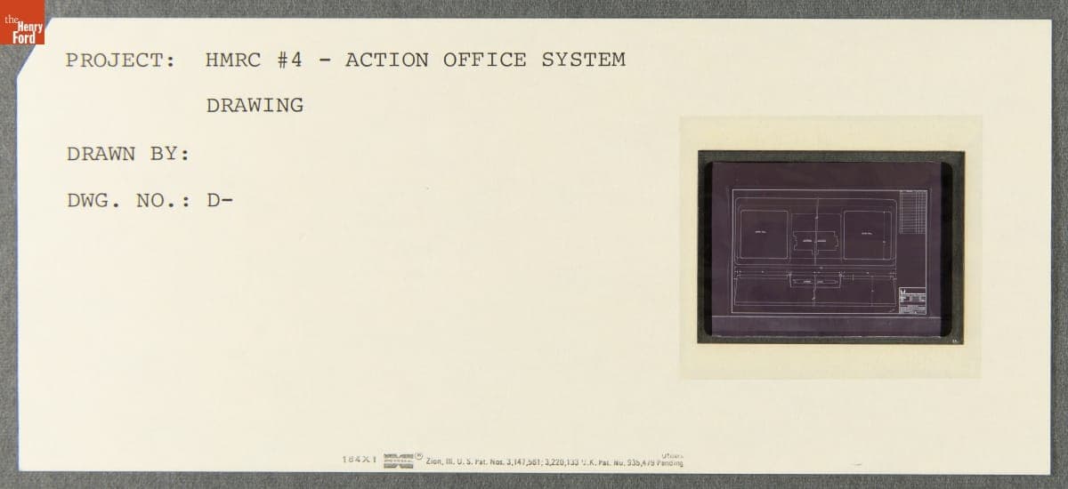Technical Drawing, "Action Office System Drawing," 1968