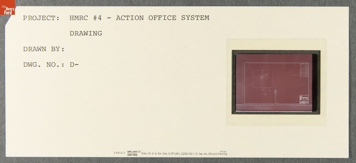 Technical Drawing, "Action Office System Drawing," 1968