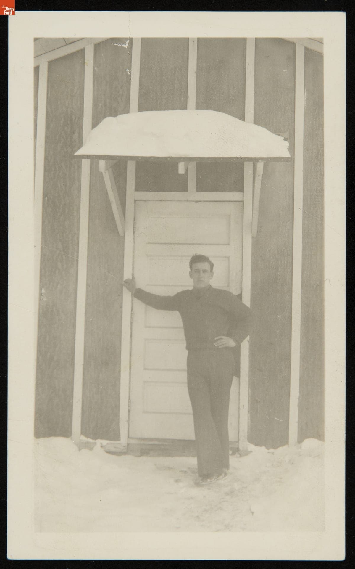 Leo Zaleski at Camp Cusino, Shingleton, Michigan, January 20, 1937