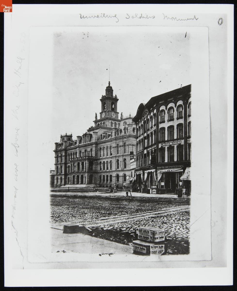 Detroit City Hall at Woodward Avenue, 1871-1872