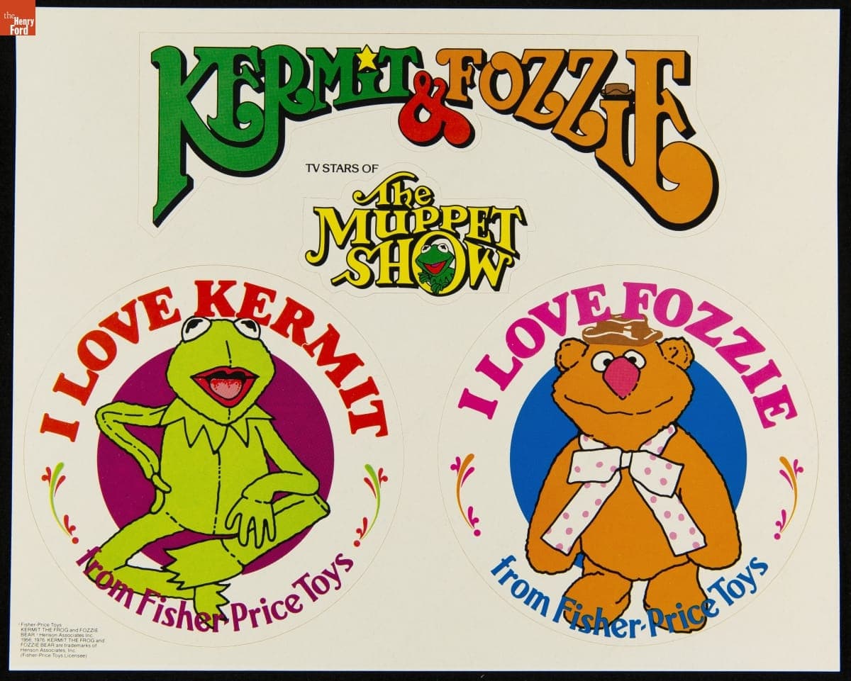 Stickers, "Kermit & Fozzie, TV Stars of The Muppet Show," 1976