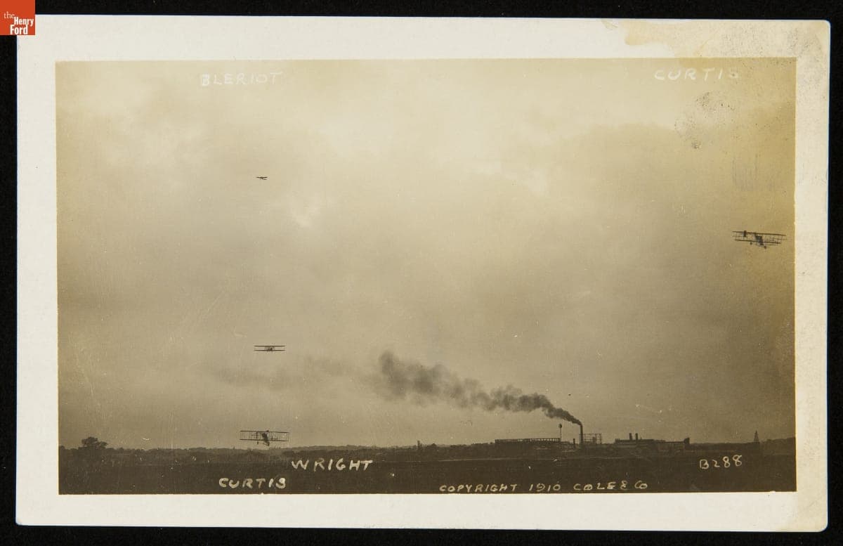 Curtiss and Wright Airplanes in Flight, 1910