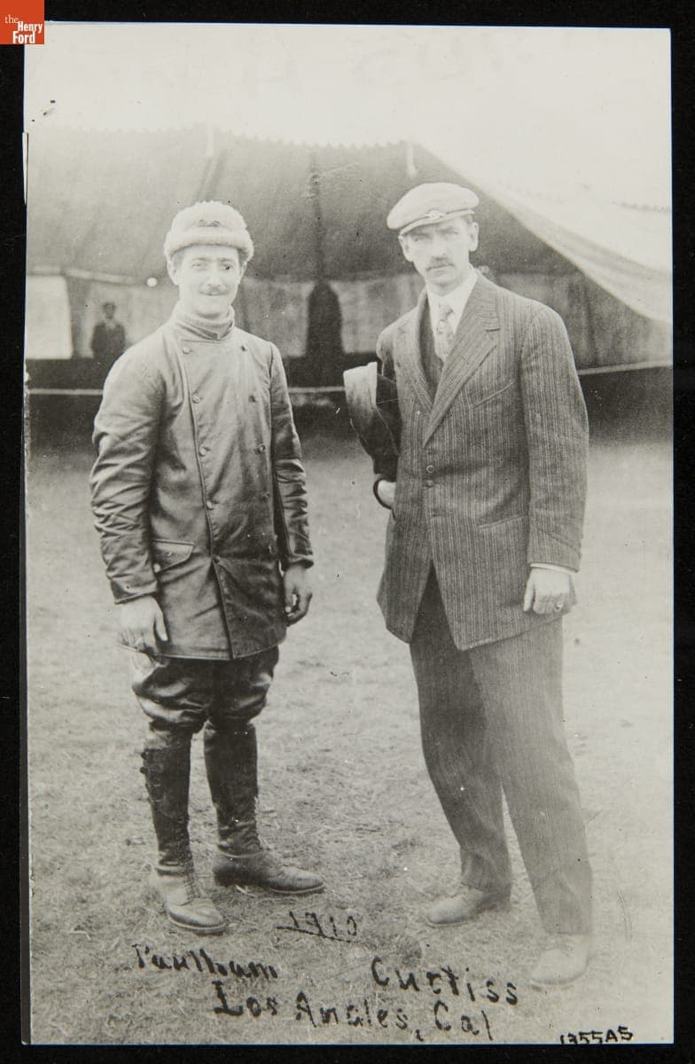 French Aviator Louis Paulhan and Glenn Curtiss at the 1910 Los Angeles International Aviation Meet, January 1910