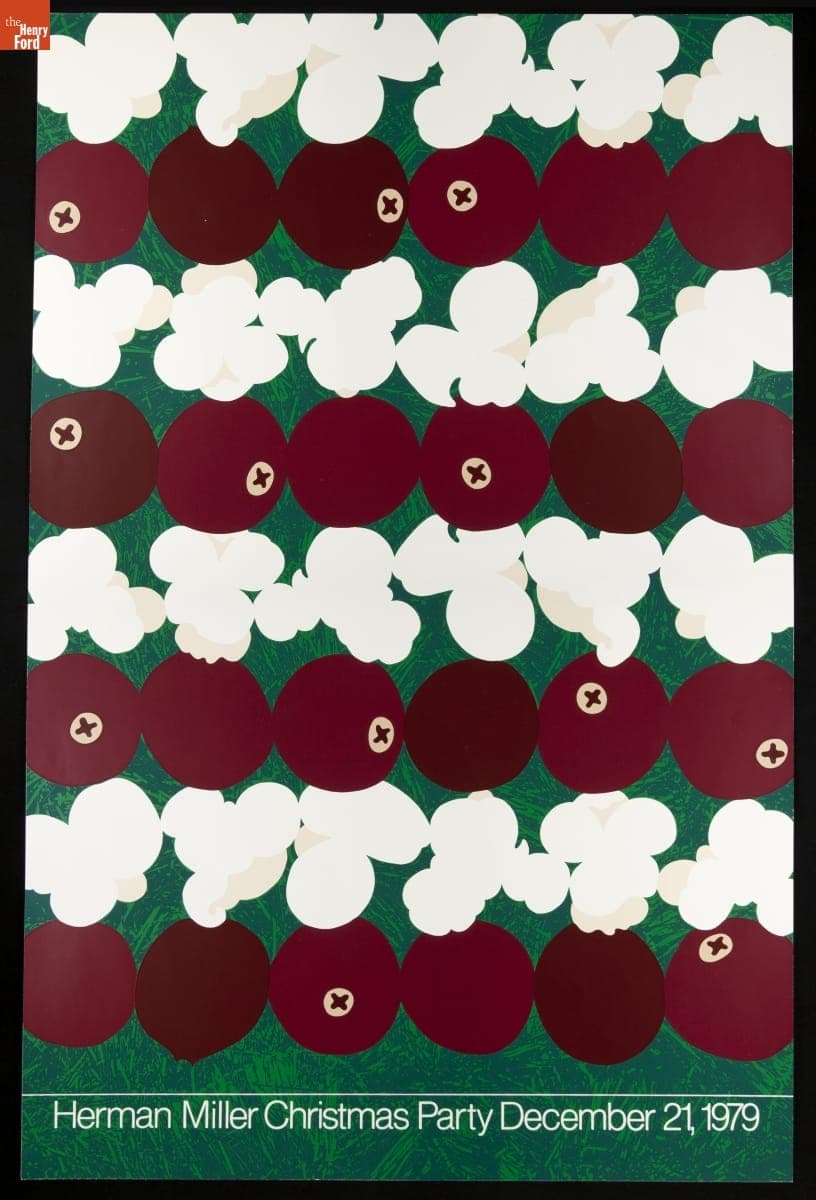 Herman Miller Christmas Party Poster, "Popcorn and Cranberries," December 21, 1979