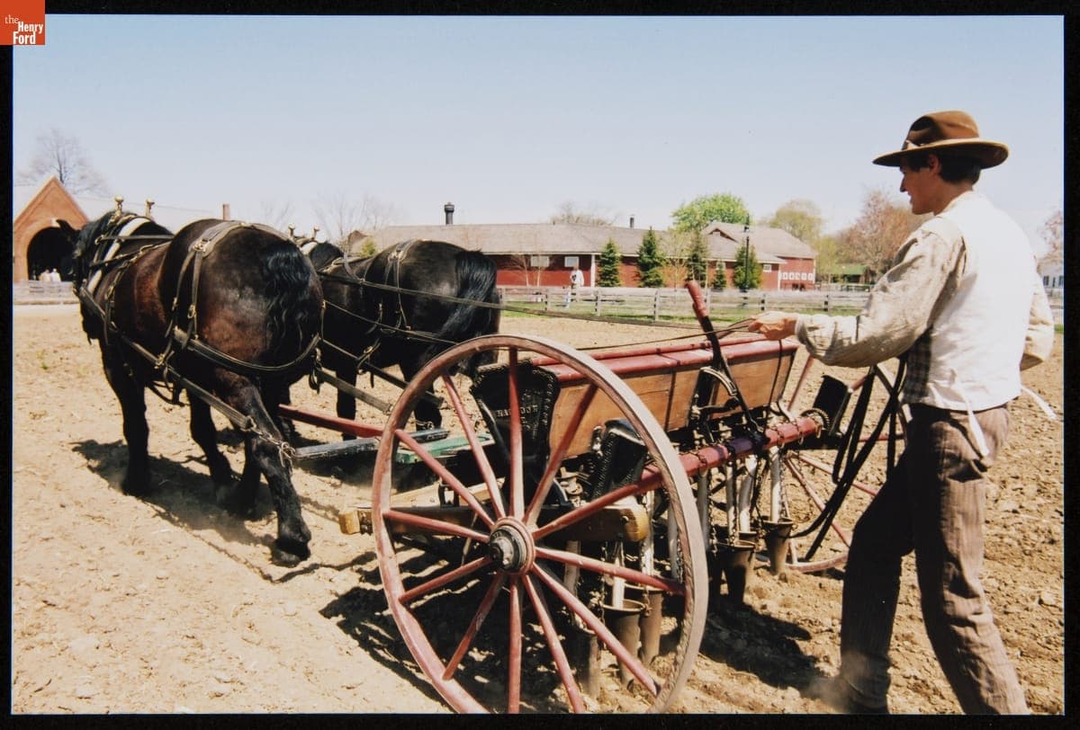 Bickford & Huffman Grain Drill at Firestone Farm in Greenfield Village, May 2005