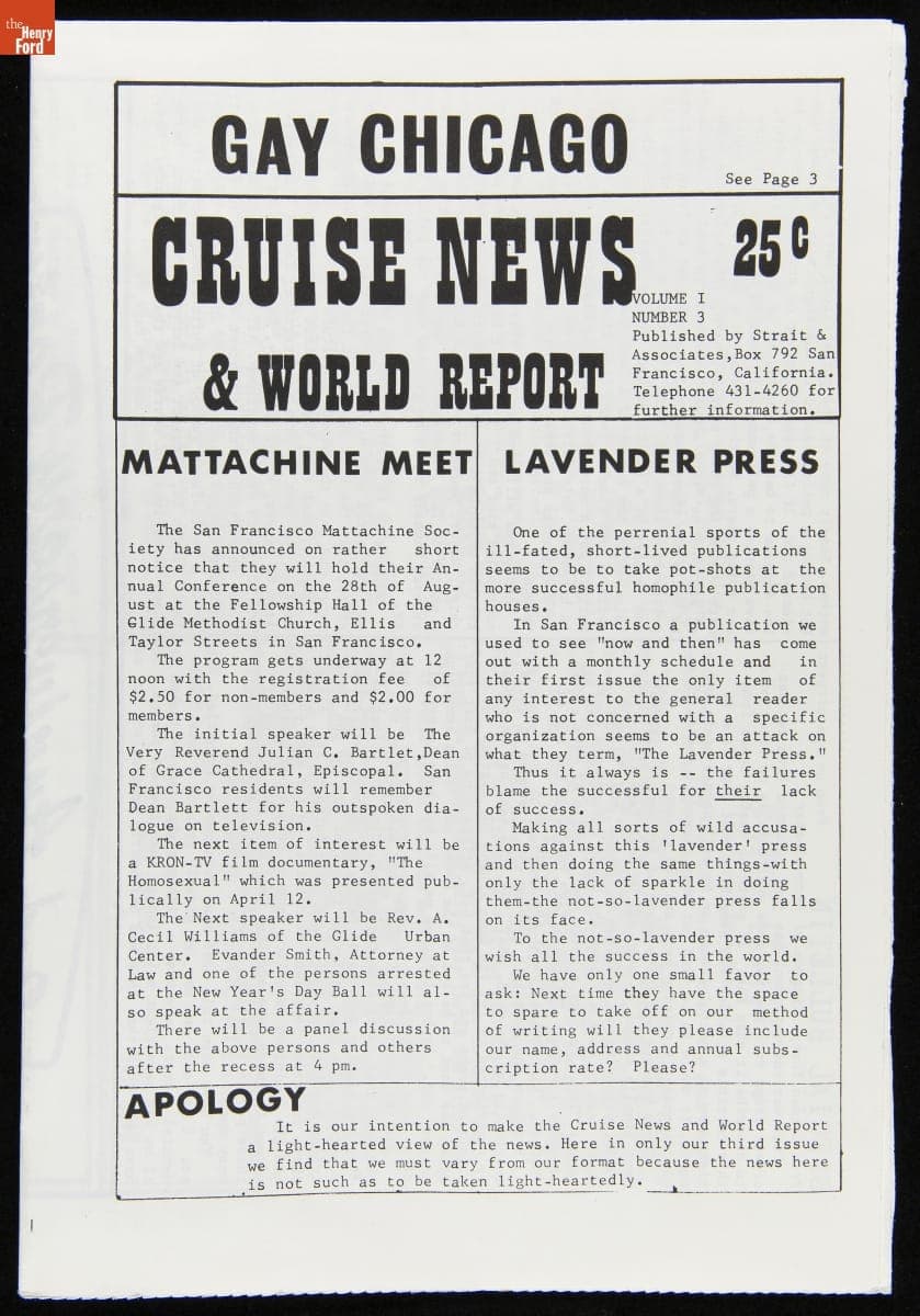 Cruise News & World Report, Volume I, Number 3, circa 1965