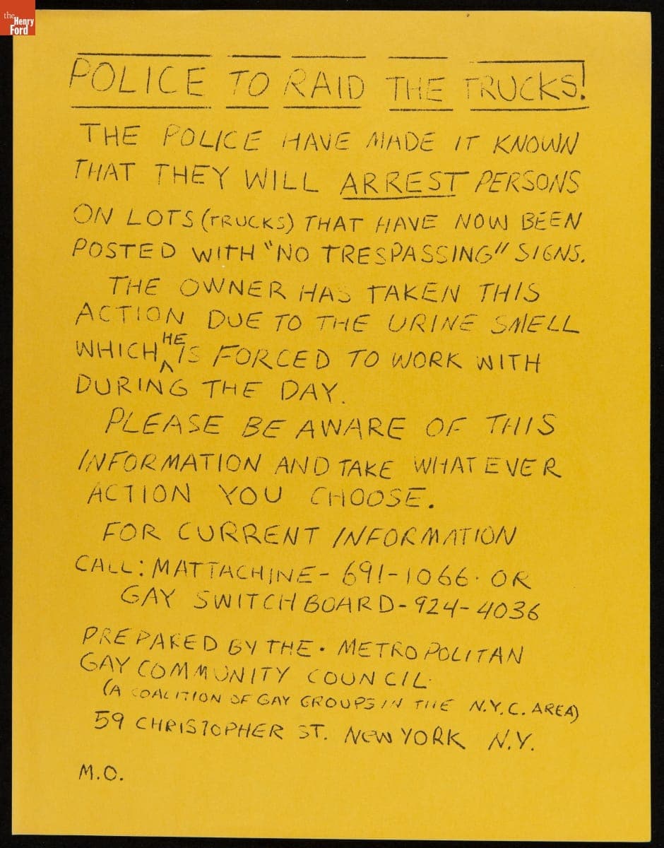 Flier, "Police to Raid the Trucks!," July-August 1969