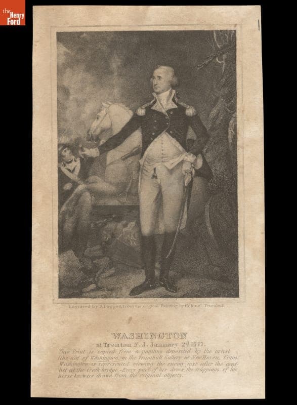 Engraving, "Washington at Trenton N.J. January 2d 1777," 1840-1870