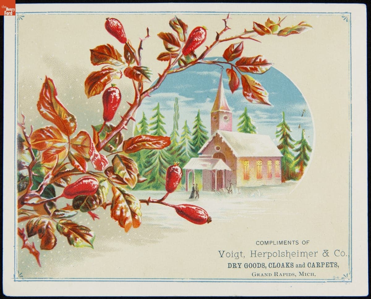 Trade Card for Voigt, Herpolsheimer & Co.'s Dry Goods, Cloaks, and Carpets, 1880-1900