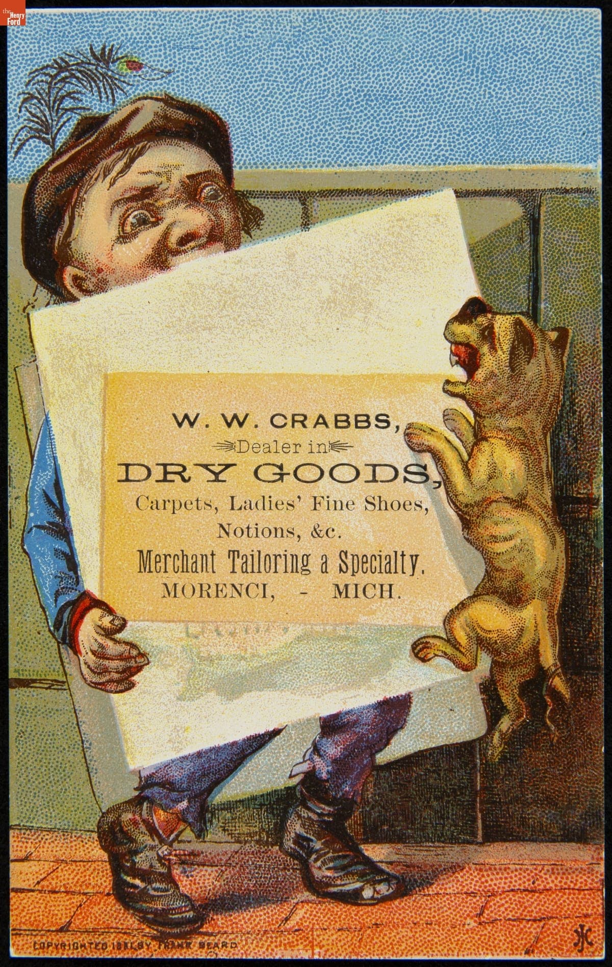 Trade Card for Dry Goods, W.W. Crabbs, 1881
