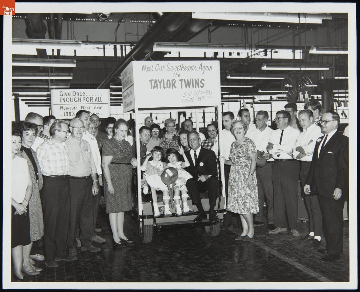 Burroughs Corporation Employees at Charity Fundraising Event, October 1966
