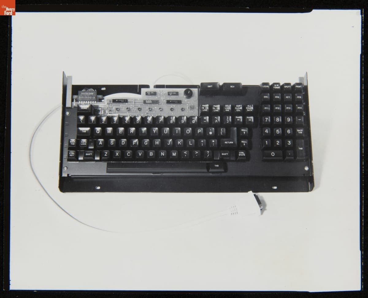 Internal and External View of a Burroughs Keyboard, September 7, 1982