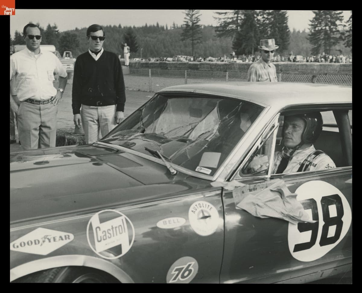 Mercury Cougar Driven by Dan Gurney in the Kent 300 Trans Am Race, October 1967