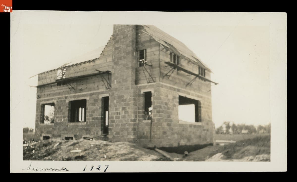 Construction of Helen and Leon Gardner's Home on Piedmont Avenue, Detroit, Michigan, 1927