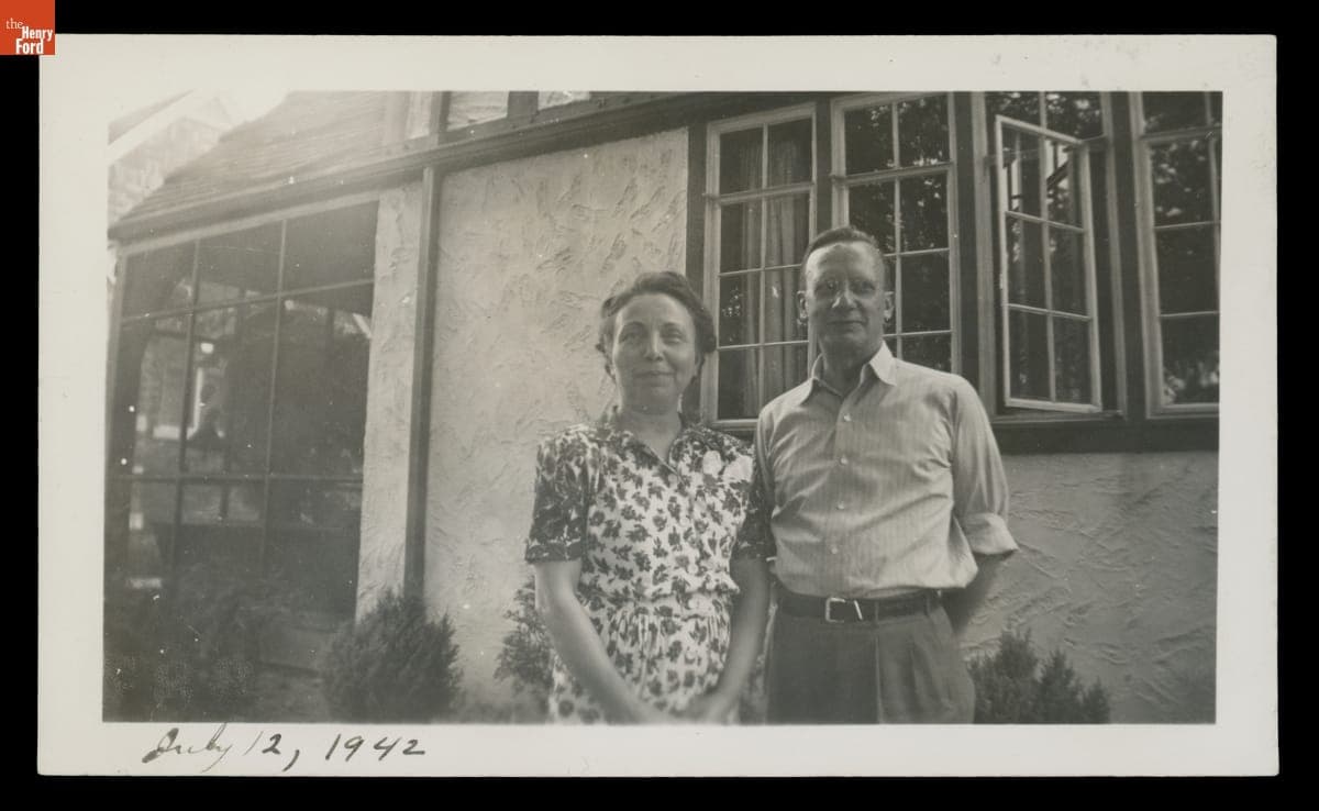 Helen and Leon Gardner in front of Their Home on Piedmont Avenue, Detroit, Michigan, July 12, 1942