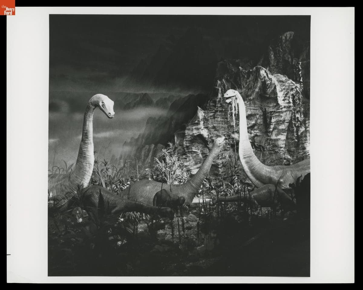 "Primeval World" Scene on the "Magic Skyway" Ride in the Ford Wonder Rotunda at the New York World's Fair, 1964-1965