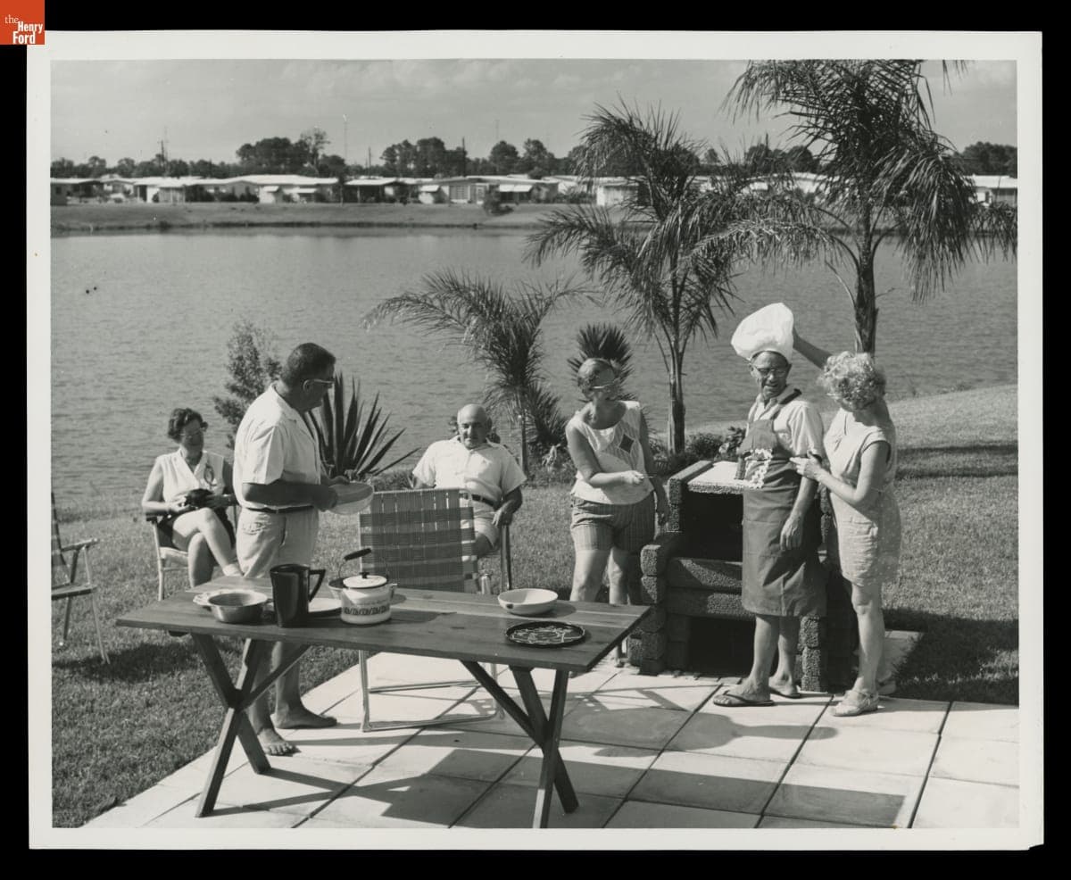 Outdoor Barbecue Party in Port Charlotte, Florida, 1960-1970