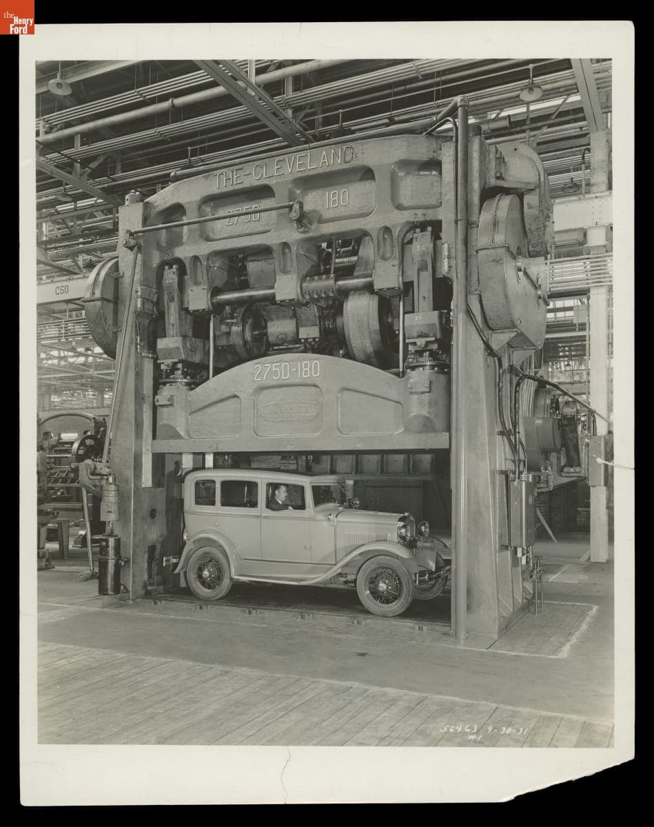 Ford Model A in Press at Ford Motor Company Rouge Plant, September 1931