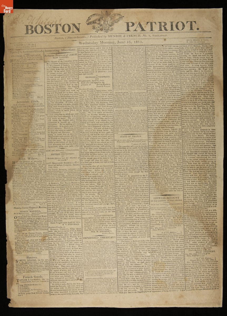 Boston Patriot, Volume 9, No. 28, June 16, 1813