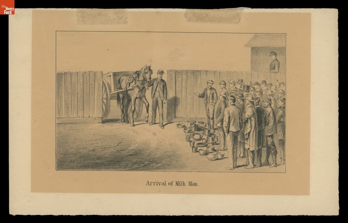 Lithograph, "Arrival of Milk Man," circa 1864