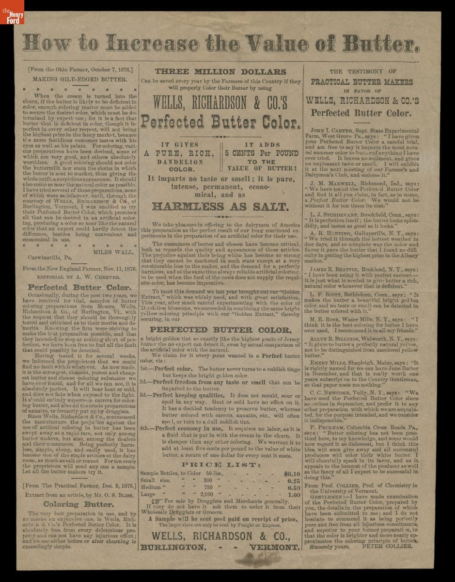 How to Increase the Value of Butter, 1877