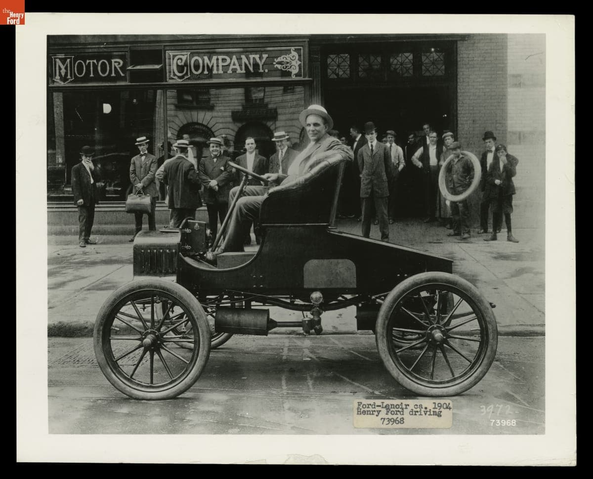 Henry Ford Seated in Ford Model A with Lenoir Engine, New York City, 1907