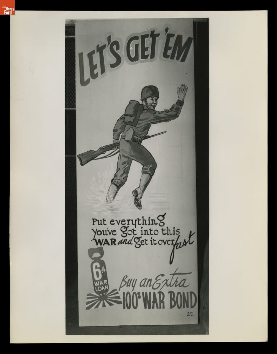 Poster for the 6th War Loan Bond Drive, "Let's Get 'Em," November 1944