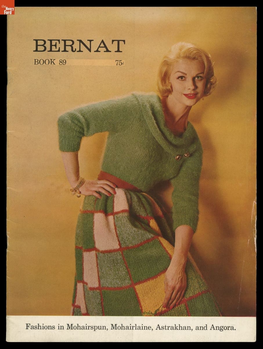 Bernat Handicrafter Book No 89, "Fashions in Mohairspun, Mohairlaine, Astrakhan, and Angora," 1960