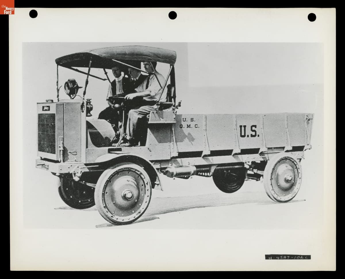 Three Men in a 1914 Jeffery Quad
