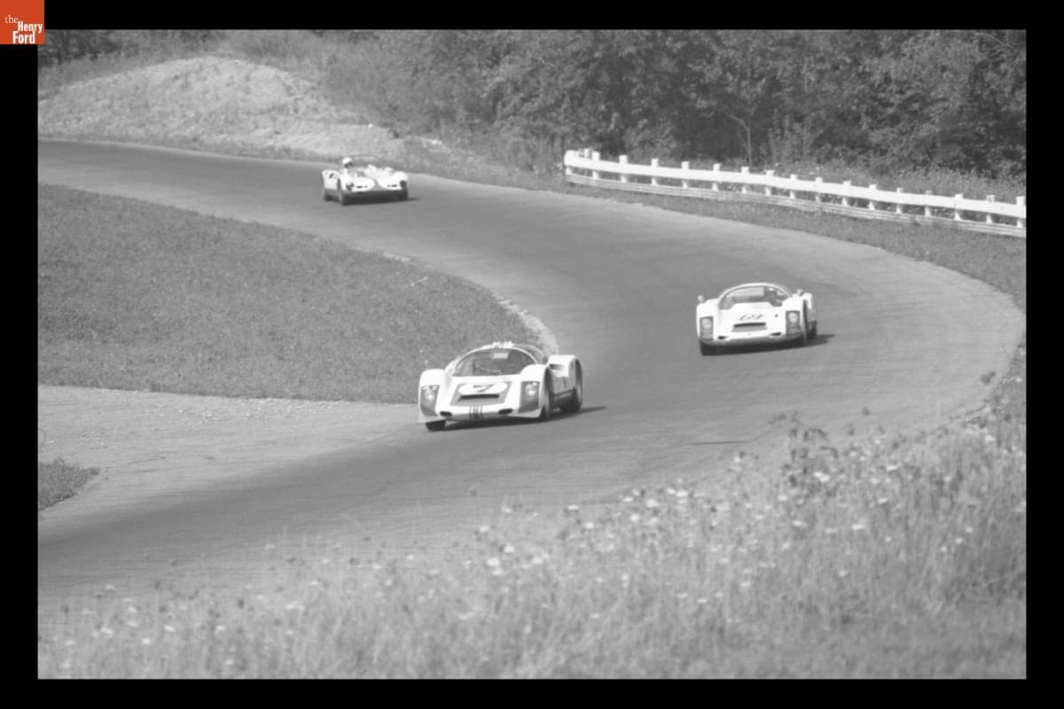Porsche 906 Race Cars Driven by Joe Buzzetta and Mike Hall in the USRRC Mid-Ohio, August 1966